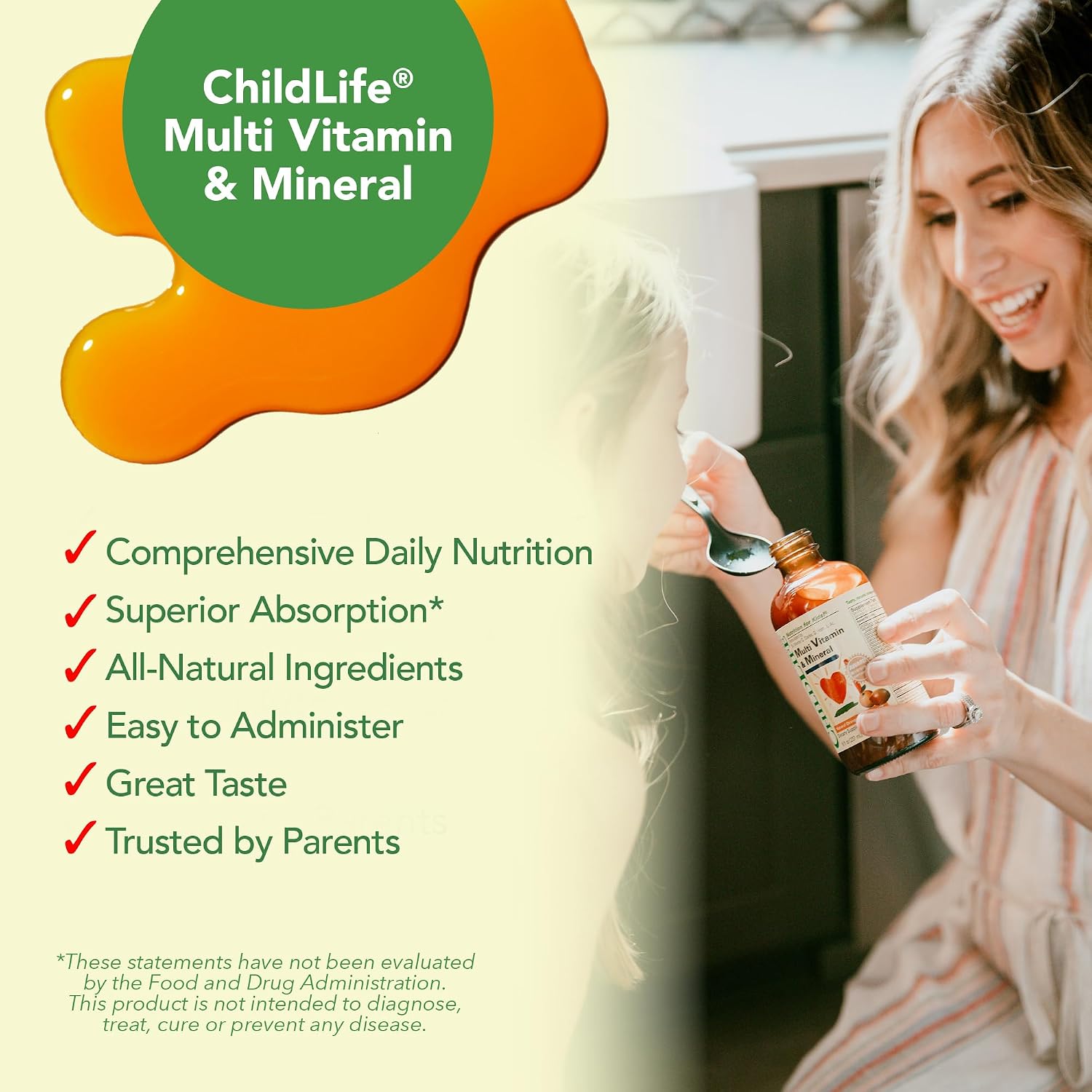 CHILDLIFE ESSENTIALS Multivitamínico y Mineral Líquido para Niños - Sabor Naranja y Mango, 237 ml (Pack de 2)
