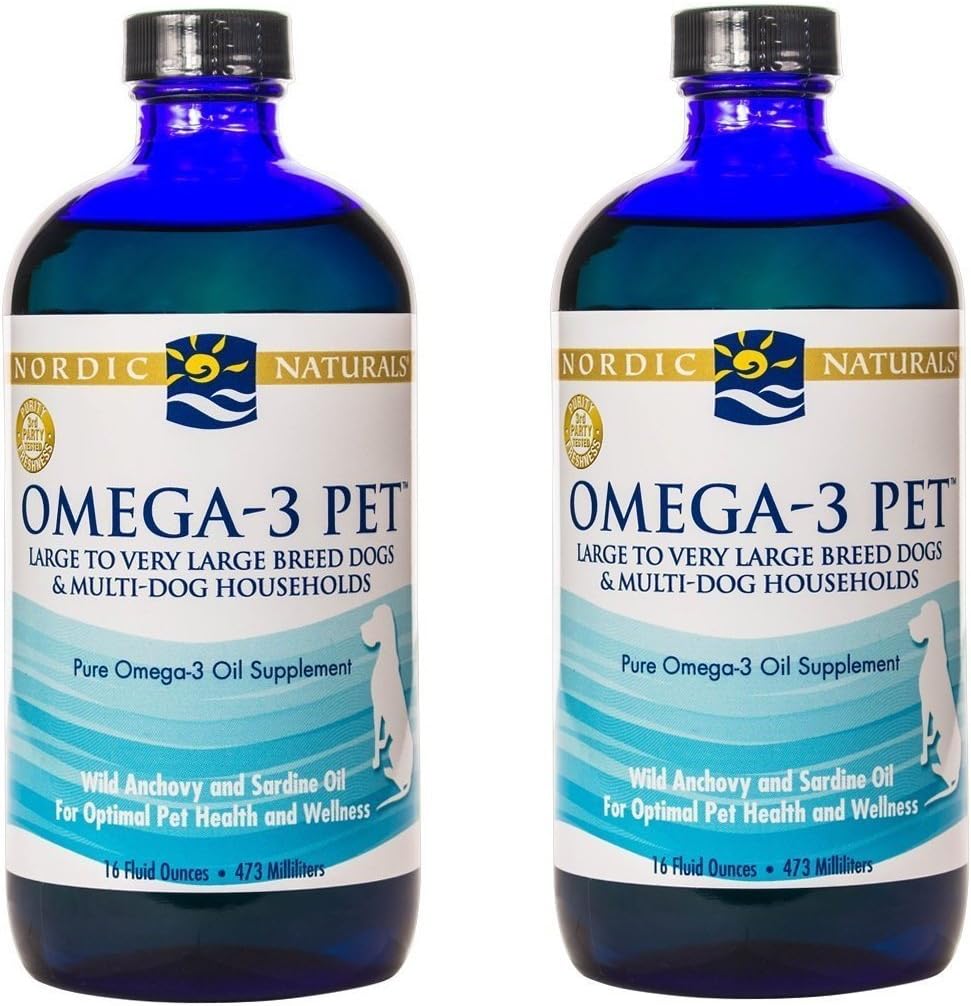 Nordic Naturals Omega-3 Pet, Unflavored - 1518 mg Omega-3 per Teaspoon - 2-Pack - 946 ml Total - Fish Oil for Dogs with EPA & DHA