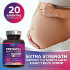 Vitaminas Prenatales con Ácido Fólico y Omega 3 DHA - Suplemento Multivitamínico para el Embarazo - 240 Cápsulas Blandas