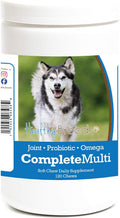 Healthy Breeds Alaskan Malamute Multivitamínico Todo en Uno - 120 Masticables Blandas