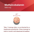 PROTOCOL FOR LIFE BALANCE Metil B12 5000mcg - Vitamina B12 para el Metabolismo de la Homocisteína - Apoya la Salud Cerebral y el Sistema Nervioso - Kosher, Halal y Vegano - 60 Pastillas