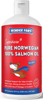 Aceite de Salmón Premium para Perros – Aceite de Salmón Noruego Puro con Omega 3 EPA y DHA – 473ml