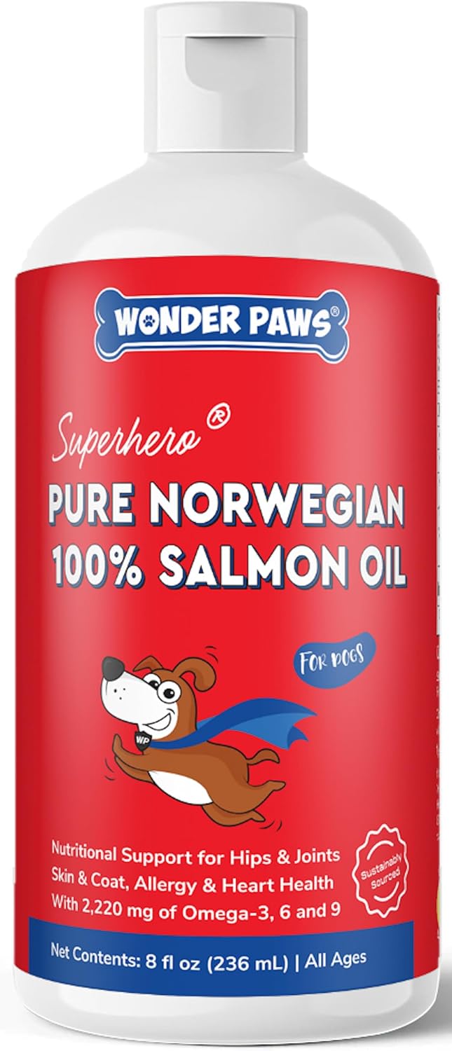 Wonder Paws Aceite de Salmón para Perros – Omega 3 EPA y DHA – 946 ml