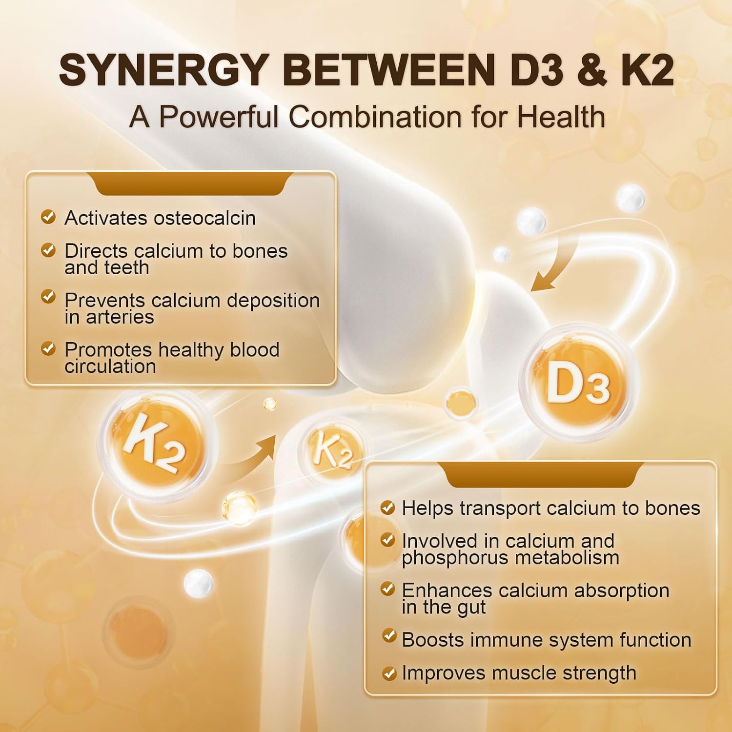 NATURE TARGET Vitamina D3 K2 con Calcio y Magnesio, 5000 UI D3 + 120 mcg K2, 120 comprimidos