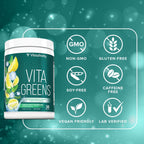 Vitauthority Vita Greens Superfood Powder - Multivitamínico Diario con Probióticos y Prebióticos