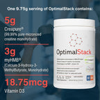 OptimalStack Creatine Monohydrate, HMB y Vitamina D3 - 30 Servicios