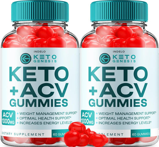Keto Genesis ACV Gummies 1000mg – 120 Gominolas (2 Envases)
