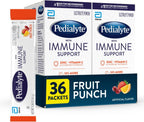 Pedialyte con Apoyo Inmunológico, Polvo de Electrolitos con Vitamina C y Zinc, Hidratación Avanzada, Sabor Punch de Frutas, 24 Sobres
