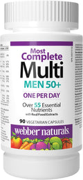Webber Naturals Men's 50+ Most Complete Multi, 90 Cápsulas Vegetarianas