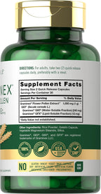 Carlyle Extracto de Polen de Flores Graminex | 1000 mg | 60 Cápsulas | Sin Gluten y No OGM