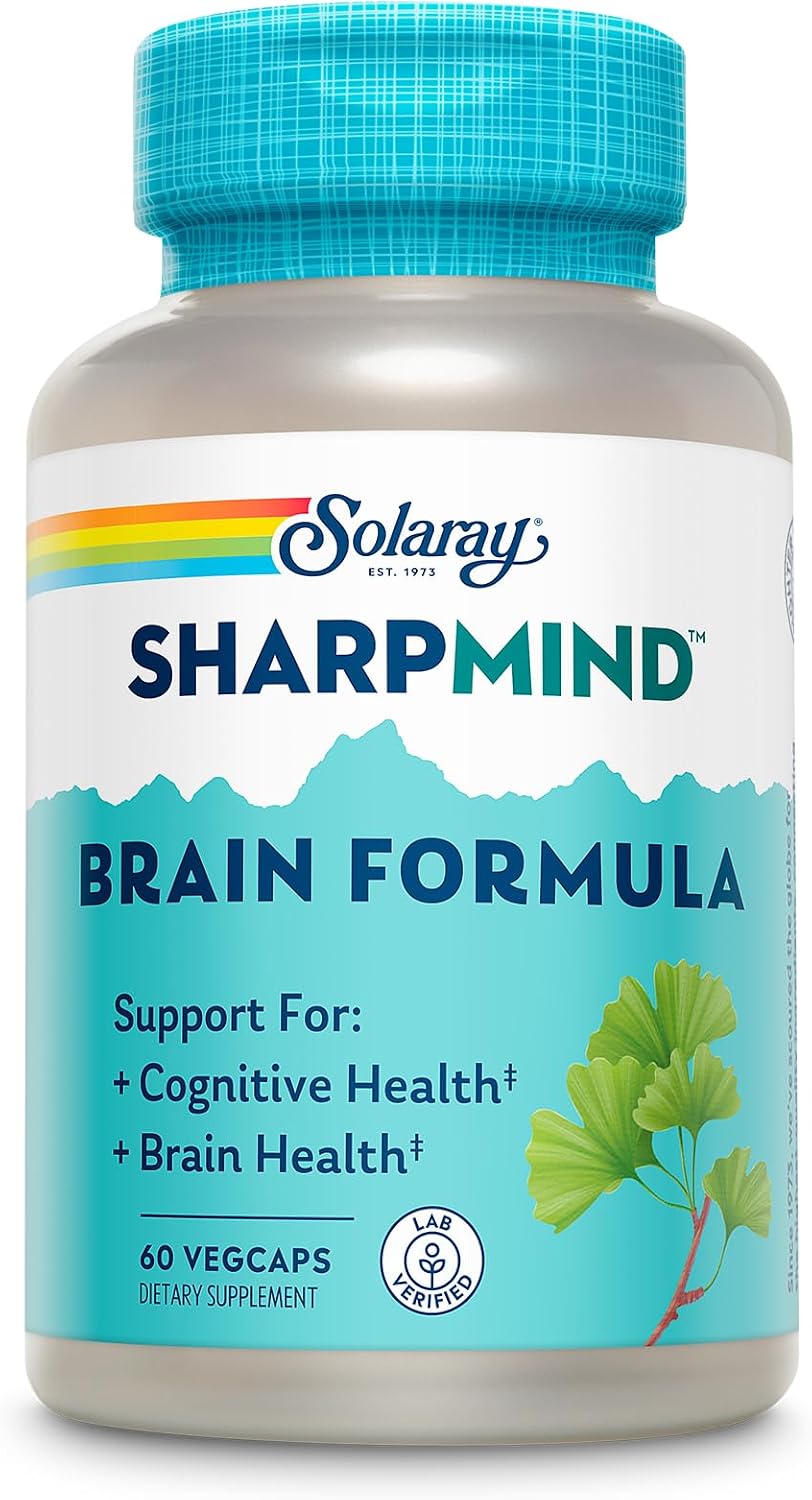 Solaray SharpMind Fórmula de Apoyo Cerebral - Suplemento Nootrópico para la Salud del Cerebro