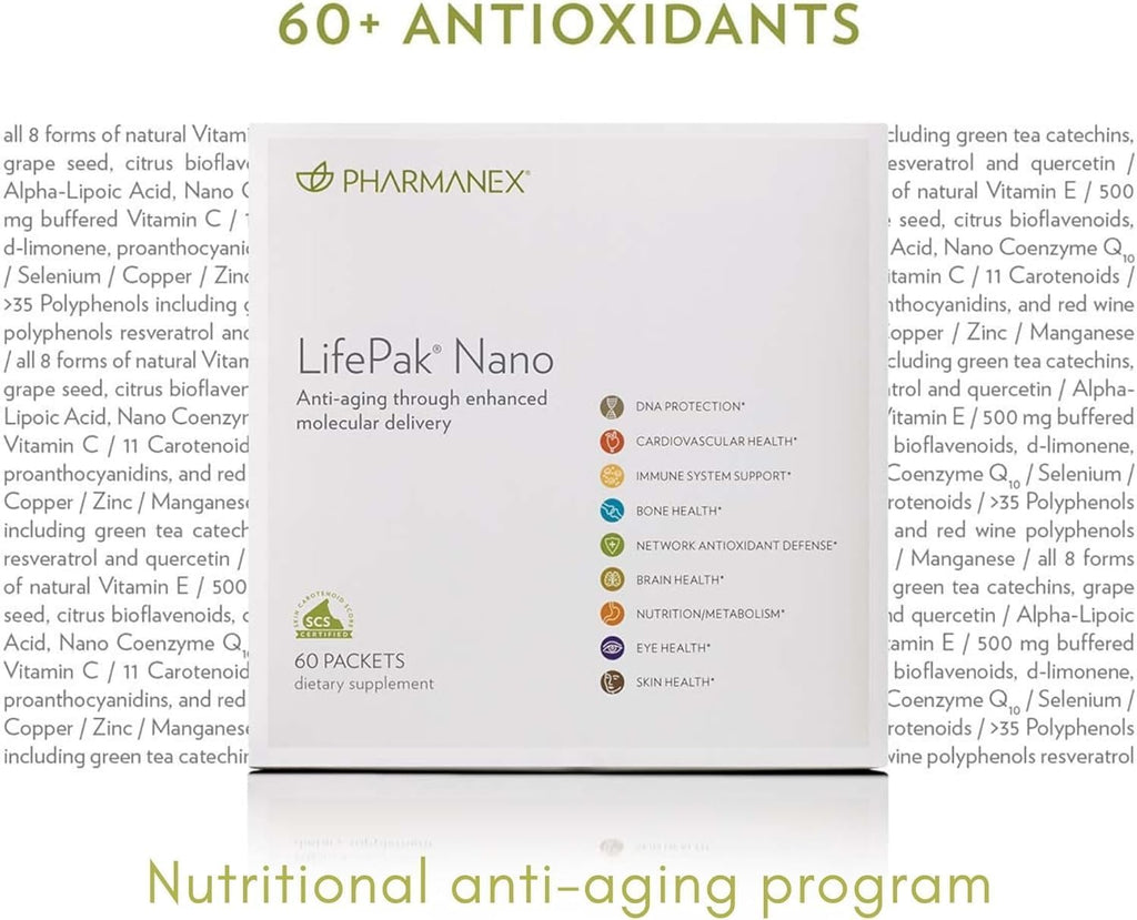 Nu Skin Pharmanex LifePak Nano — Suplemento diario con nutrientes esenciales, 60 sobres