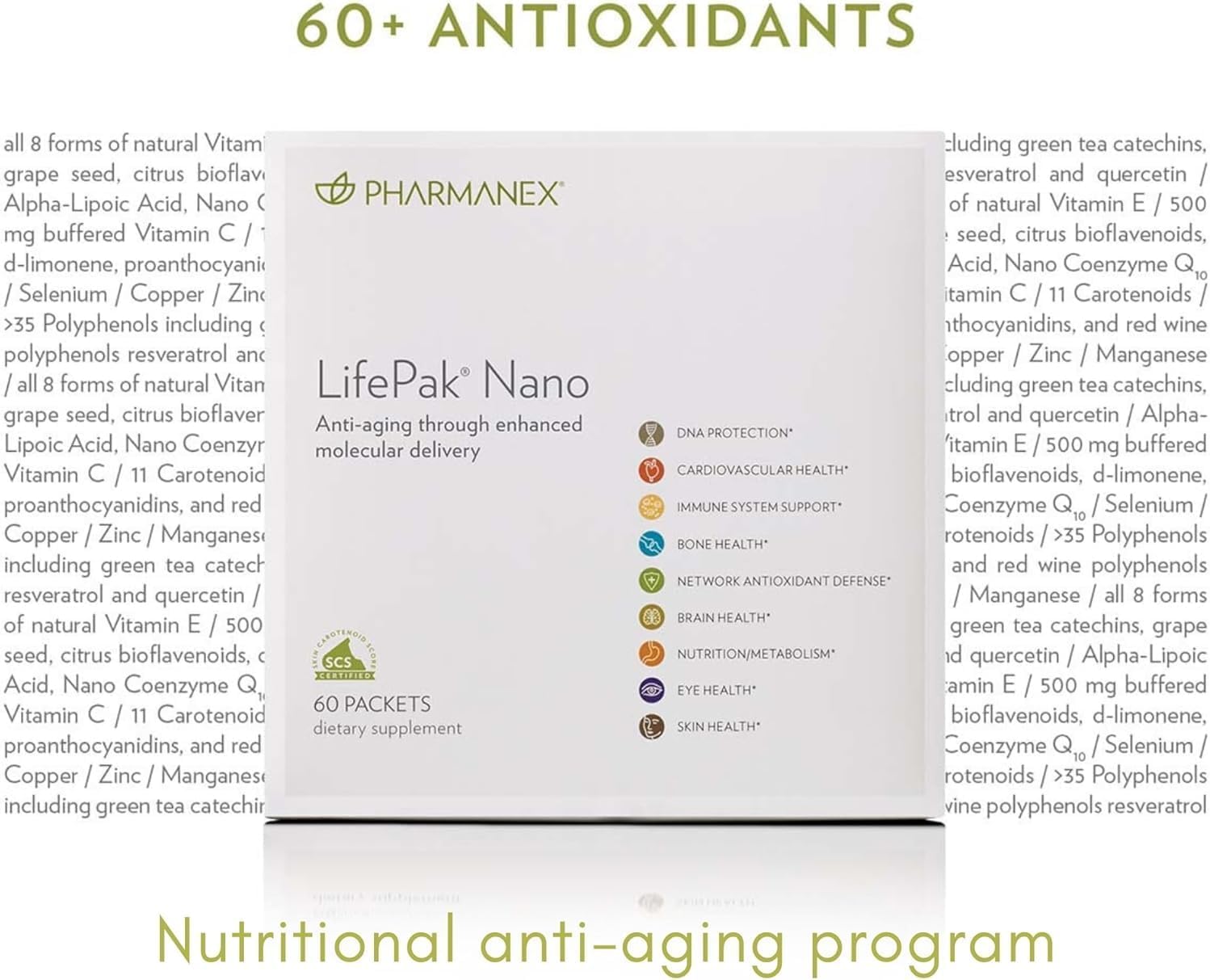 Nu Skin Pharmanex LifePak Nano — Suplemento diario con nutrientes esenciales, 60 sobres