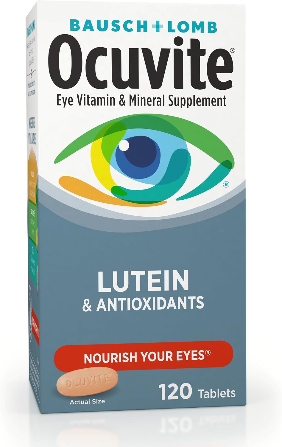 Bausch + Lomb Ocuvite Suplemento de Vitaminas y Minerales con Luteína, 120 Comprimidos (Pack de 3)