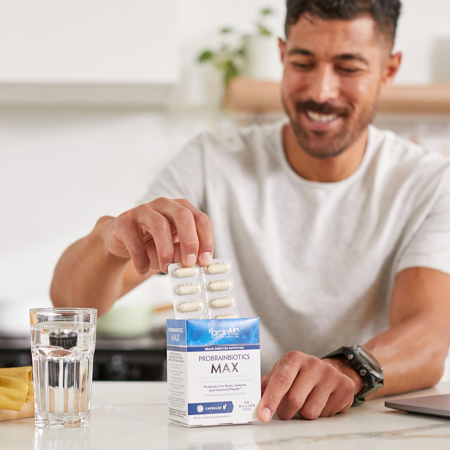 BRAINMD ProBrainBiotics MAX - 30 Cápsulas - Probiótico para la salud cerebral, inmunitaria e intestinal - Sin gluten