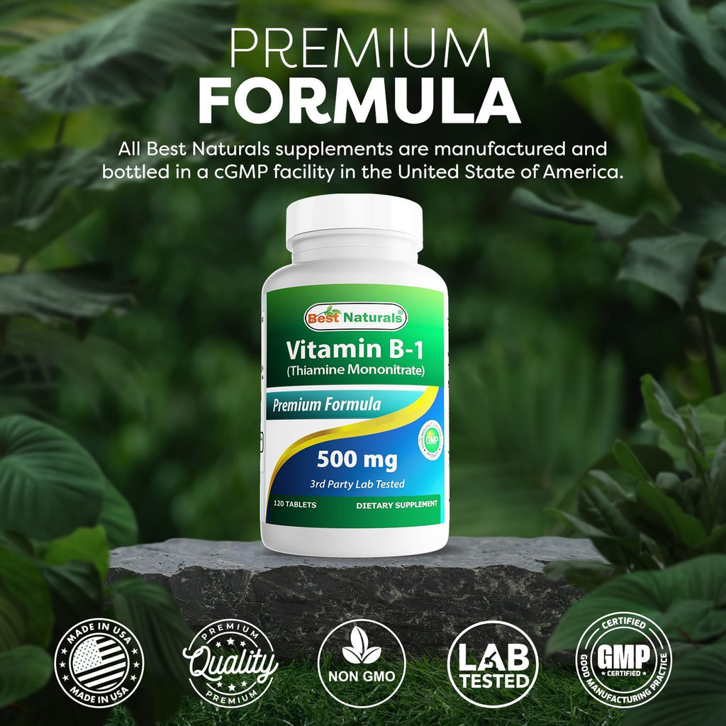 Best Naturals Vitamina B1 (Tiamina) 500 mg - 120 Comprimidos