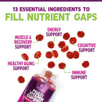 Gominolas Multivitamínicas para Adultos con Vitaminas A, C, D, B12 y Zinc - 60 Gominolas