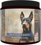 Multivitamínico para Doberman Pinscher, Nutrición Equilibrada, 90 comprimidos, Fabricado en USA con Bacon Real