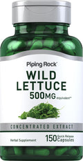 Extracto de Lechuga Silvestre de Piping Rock | 150 Cápsulas | Suplemento Herbal Concentrado
