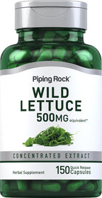 Extracto de Lechuga Silvestre de Piping Rock | 150 Cápsulas | Suplemento Herbal Concentrado