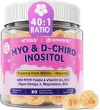 Gominolas de Myo-Inositol y D-Chiro Inositol con Omega-3, Folato, Vitamina D3, B12, Magnesio y Zinc - 60 Gominolas