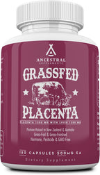 Ancestral Supplements Placenta e Hígado de Vaca Alimentada con Pasto – 180 Cápsulas