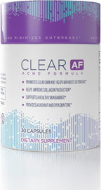 Clear AF Clear Skin Supplement – Apoyo para la Barrera Cutánea, Hidratación y Complexión Saludable con Ceramidas Veganas, Zinc, Vitamina D3, B6, Riboflavina y Tiamina – Cápsulas Veganas – 30 Días