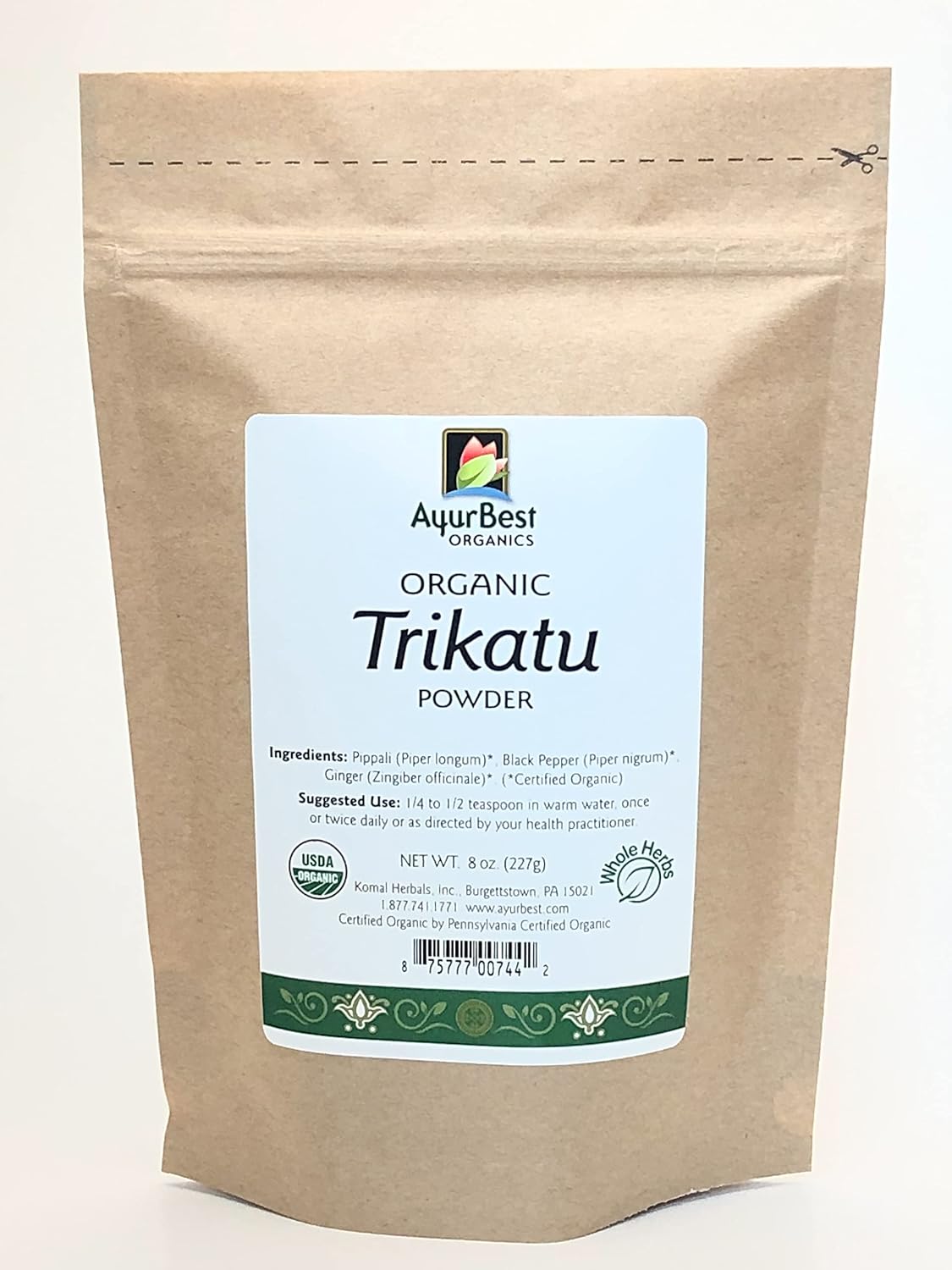 Organic Trikatu Powder, AyurBest Organic, Kosher, Ayurvedic (450g)