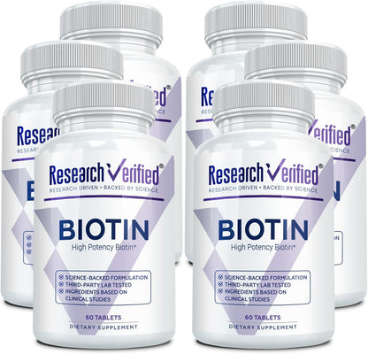 Research Verified Biotin 10000mcg – Pure – La biotina contribuye al metabolismo energético normal. – Image 1