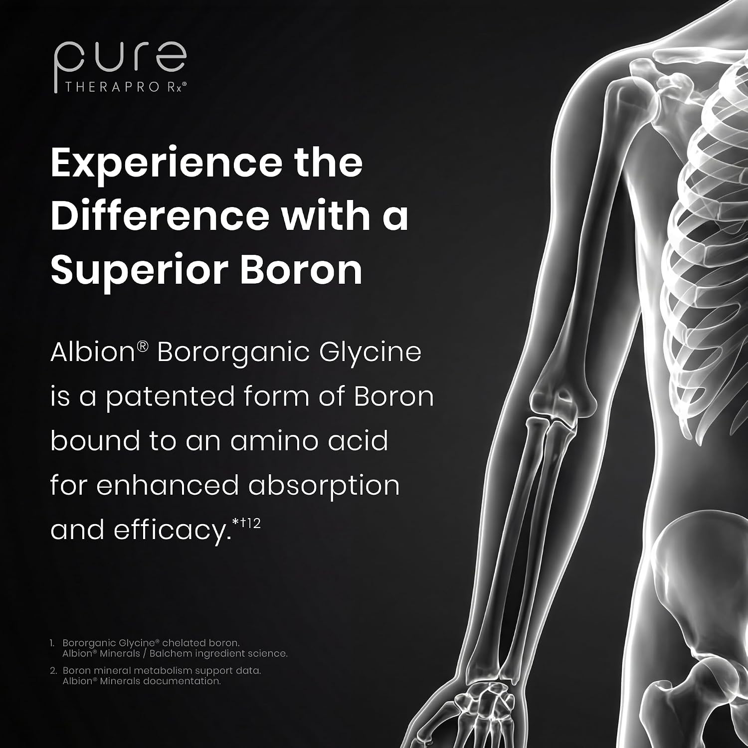 Pure TheraPro Rx Bio Boron - Boro Bororgánico Glicinato (5mg, 180 Cápsulas)
