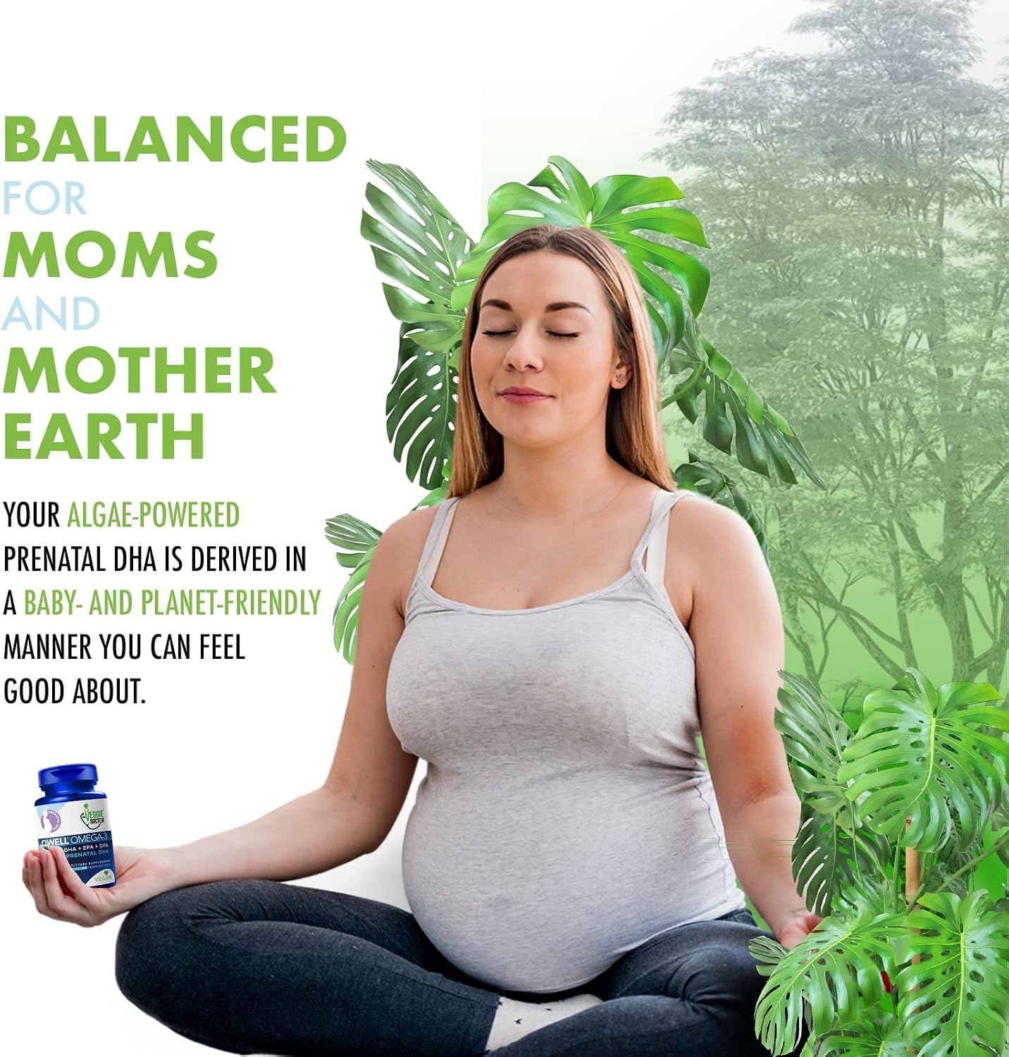 Vitaminas prenatales veganas con DHA y EPA (60 cápsulas) - Suplemento de algas con vitamina E, sin carragenina