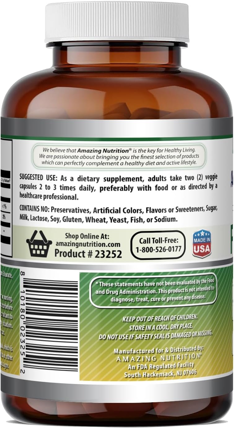 Amazing Formulas Suplemento de Semillas de Fenogreco | 610 mg | 360 Cápsulas Vegetales | No OGM | Sin Gluten | Fabricado en EE.UU.