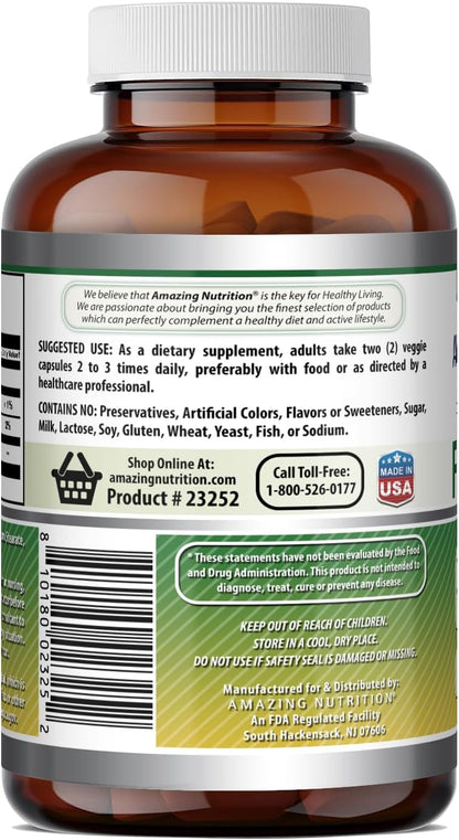 Amazing Formulas Suplemento de Semillas de Fenogreco | 610 mg | 360 Cápsulas Vegetales | No OGM | Sin Gluten | Fabricado en – Image 5