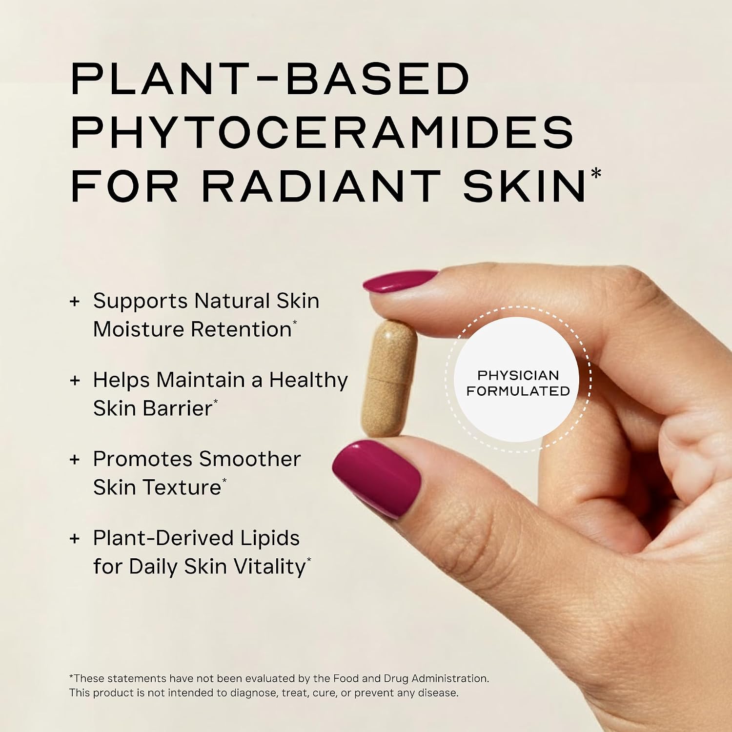 Phytoceramides for Skin Care with Vitamins A, C, D, E - 90 Capsules