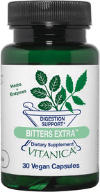 Vitanica Bitters Extra - Suplemento digestivo con raíz de diente de león y enzimas vegetales - 90 cápsulas