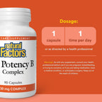 Natural Factors Hi Potency B Complex - Complejo B de Alta Potencia - 90 Cápsulas