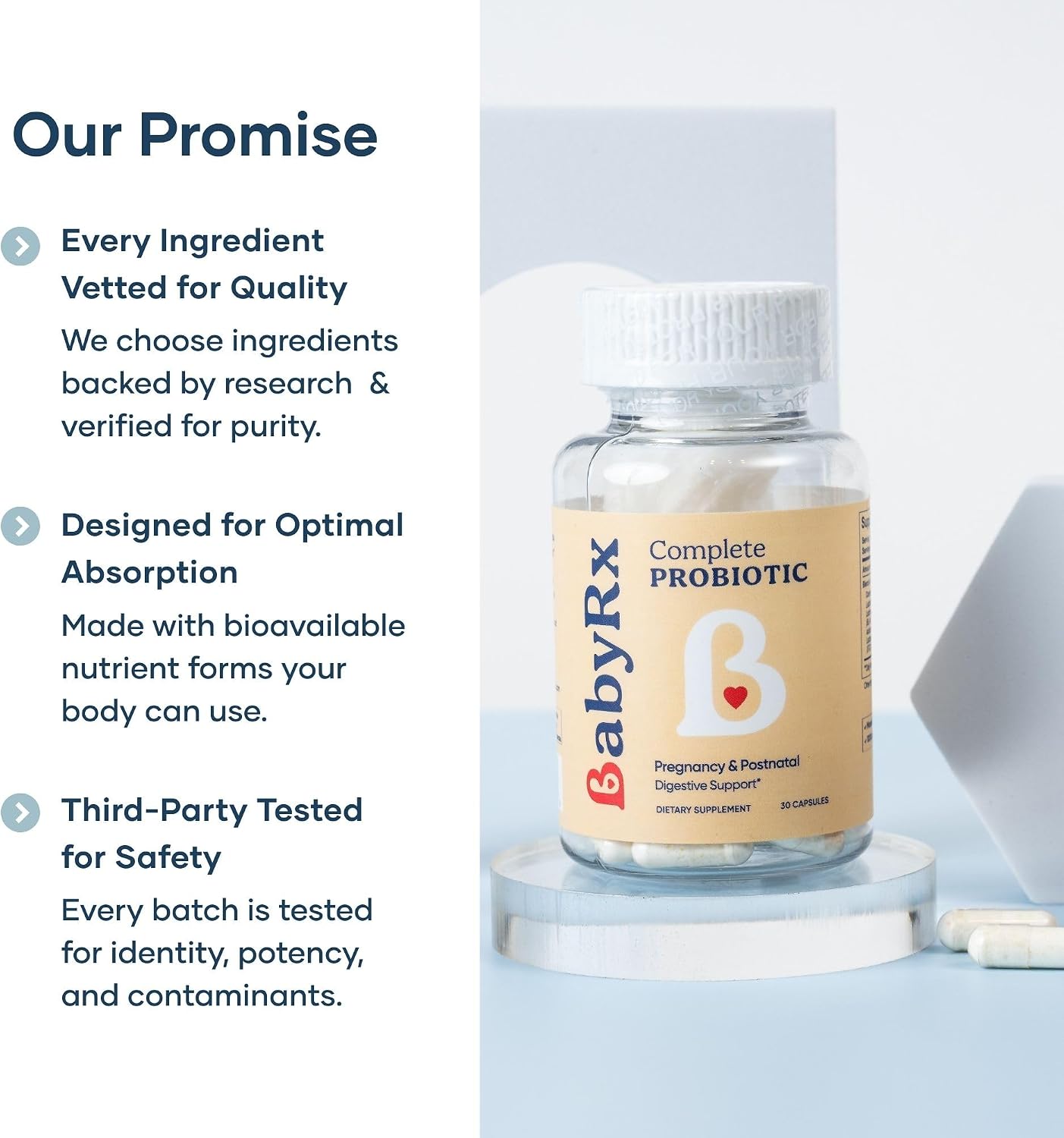 BabyRx Probiótico Completo – 25 mil millones UFC, 10 cepas para embarazo y postparto