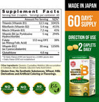 AFC Japan Complejo B Natural con Vitaminas B1, B2, B3, B6, B12, Ácido Fólico y Glutatión - 120 Comprimidos Veganos