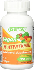 Deva Vegan Vitamins Multivitamin and Mineral Supplement, 90 Tablets
