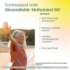 MegaFood Methyl B12 - B Complex with Methylfolate and B6 - Vegan - 90 Tablets