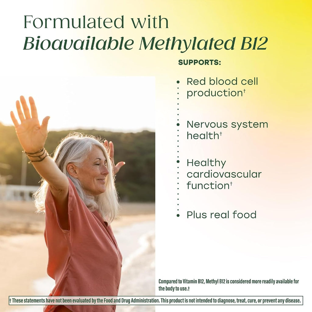 MegaFood Vegan B12 B Complex - With Methylfolate, Vitamin B12 & B6 - 60 Tablets