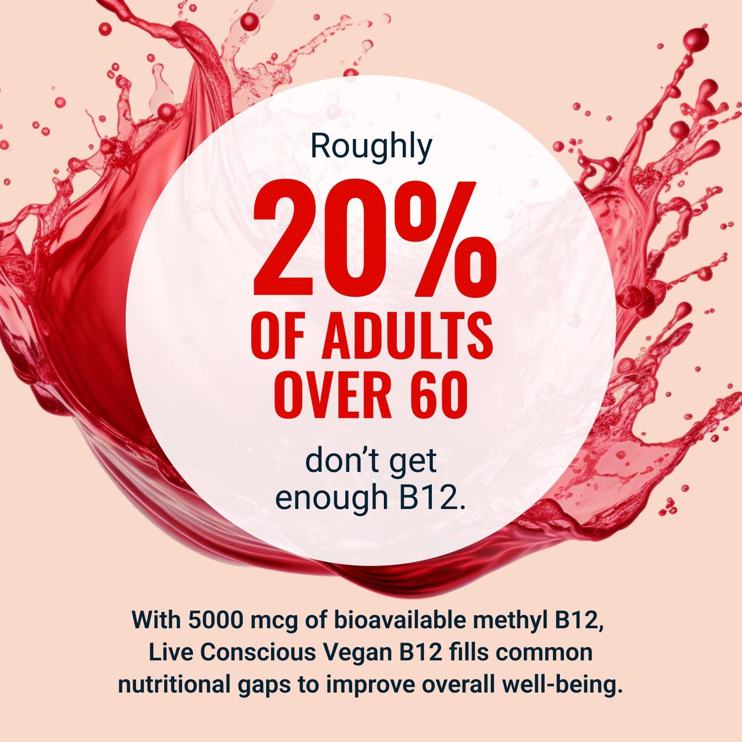 Live Conscious Vitamina B12 Vegana Sublingual - Metilcobalamina 5000 mcg