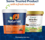 NaturVet Suplemento Todo en Uno para Perros - Articulaciones, Digestión, Piel y Pelaje - Multivitamínico con Minerales, Omega 3, 6, 9 - 60 Masticables Blandos