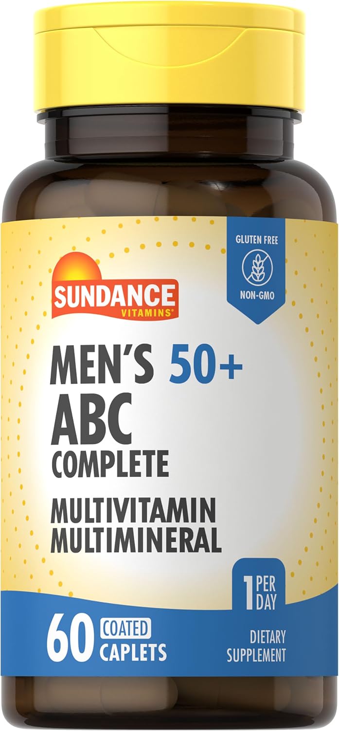 Sundance Multivitamínico para Hombres 50+ Comprimidos | con Vitaminas A, C, E, B6, B12 | Fórmula Multimineral | No Transgénico y Sin Gluten