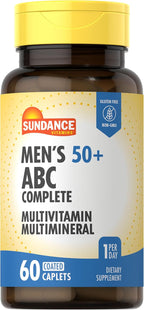 Sundance Multivitamínico para Hombres 50+ Comprimidos | con Vitaminas A, C, E, B6, B12 | Fórmula Multimineral | No Transgénico y Sin Gluten