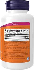 NOW Supplements, Inositol 500 mg, 100 Cápsulas Veganas