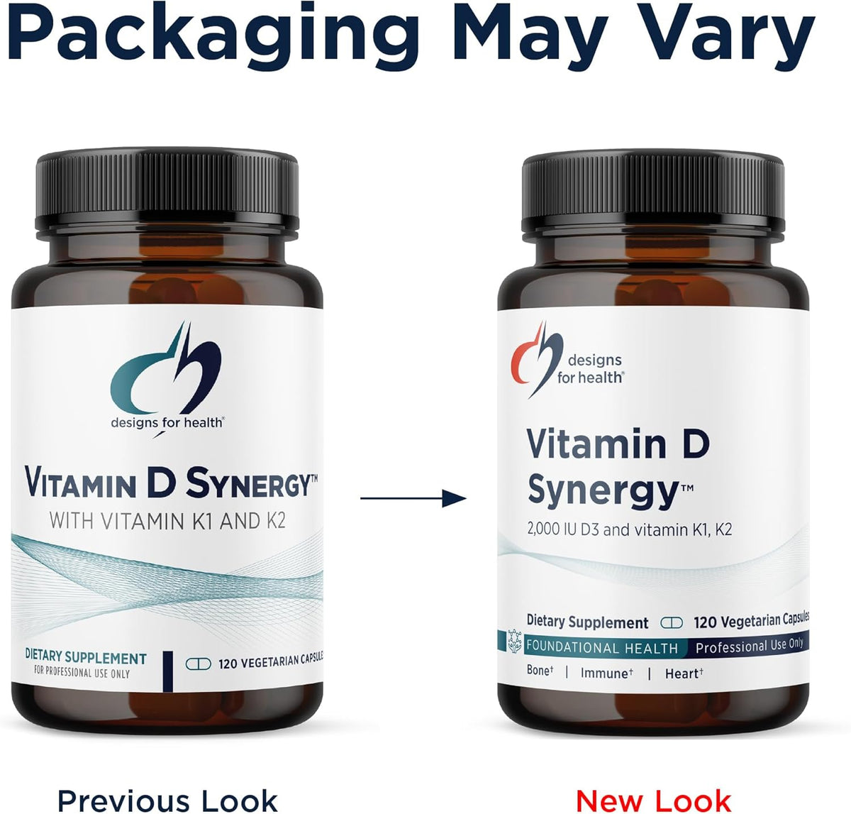 Designs for Health Vitamin D Synergy - Vitamina D3 2000 UI con K1 y K2 - 120 Cápsulas – Image 6