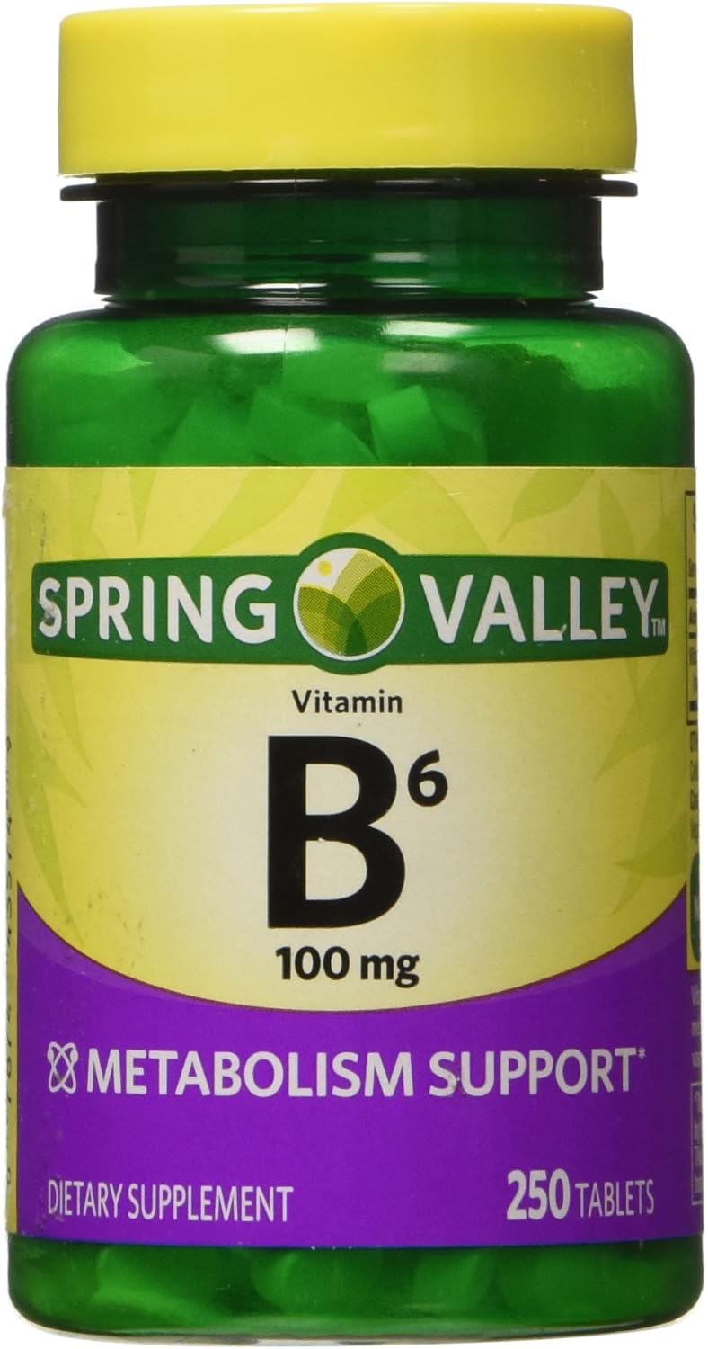 Spring Valley Vitamina B6 (Piridoxina) 100 mg, 250 Comprimidos