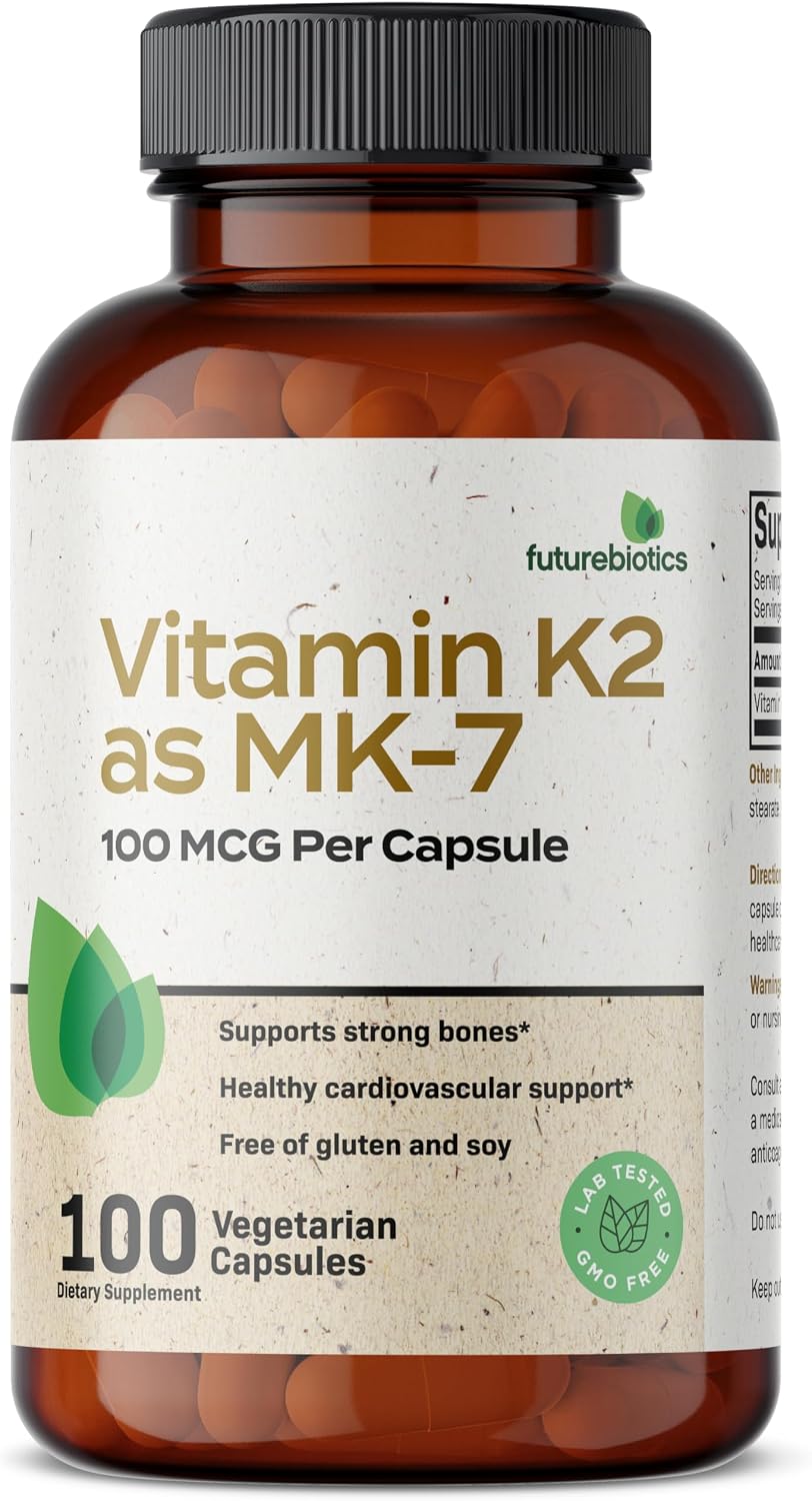 Futurebiotics Vitamina K2 como MK-7 100 mcg, 100 Cápsulas Vegetales