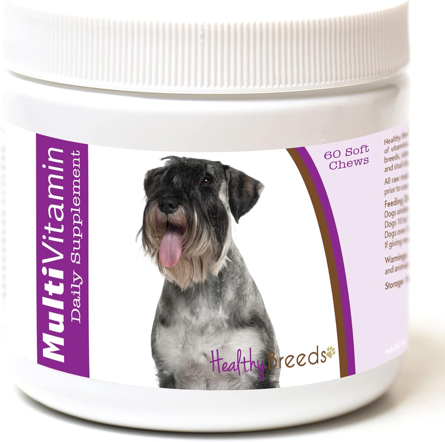 Healthy Breeds Multivitamínico para Perros Schnauzer Estándar - Snacks Blandos, 60 unidades